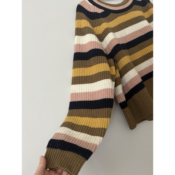 Madewell Striped Tilden Pullover Sweater Size XL  Merino Wool Blend - Picture 10 of 12